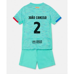Barcelona Joao Cancelo #2 Tredjeställ Barn 2023-24 Kortärmad (+ Korta byxor)